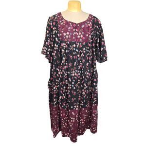 Only Necessities Womens 4X 34/36 Nightgown Housedress MuMu Kaftan Floral Lounge